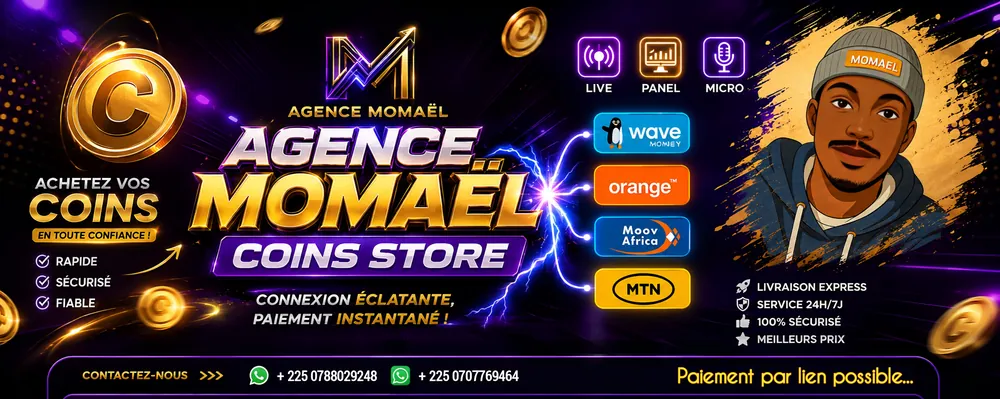 AGENCE MOMAËL — achetez vos coins en toute confiance, paiement rapide et sécurisé